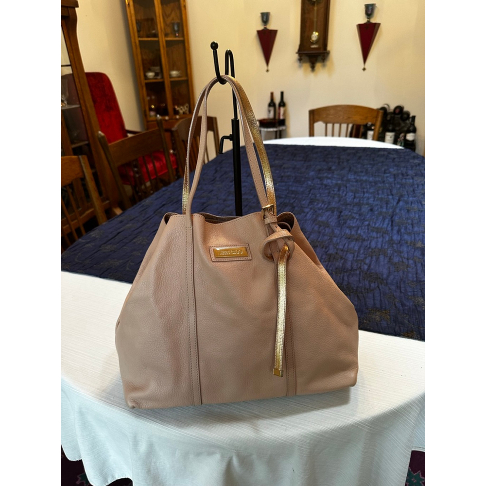 Jimmy Choo Blush Pink/Gold Leather Tote Bag - Picture 12 of 15